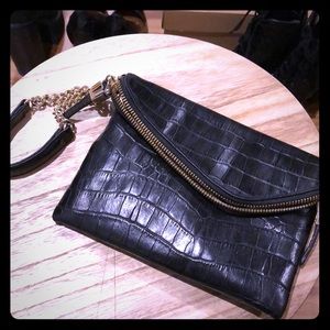 HENRI BENDEL - faux gator leather wristlet